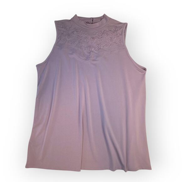 Torrid Studio Crepe Tank Top Women's Plus Size 1X Purple Elderberry Textured - Picture 3 of 9